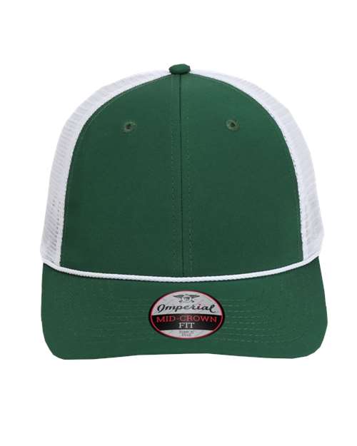 Imperial 7055 The Night Owl Performance Rope Cap #color_Forest/ White