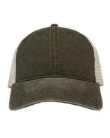The Game GB460 Pigment-Dyed Trucker Cap #color_Army Green/ Stone