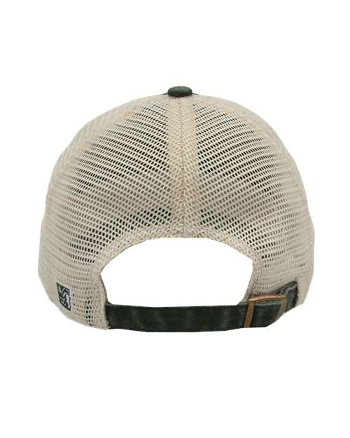 The Game GB460 Pigment-Dyed Trucker Cap #color_Bottle Green/ Stone