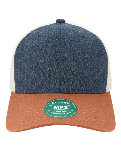 LEGACY MPS Mid-Pro Snapback Trucker Cap #color_Melange Navy/ Bronze/ Stone