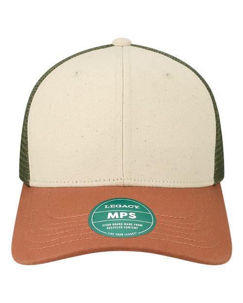 LEGACY MPS Mid-Pro Snapback Trucker Cap #color_Stone/ Bronze/ Light Olive Green