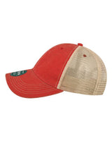 LEGACY OFAY Youth Old Favorite Trucker Cap #color_Scarlet Red/ Khaki