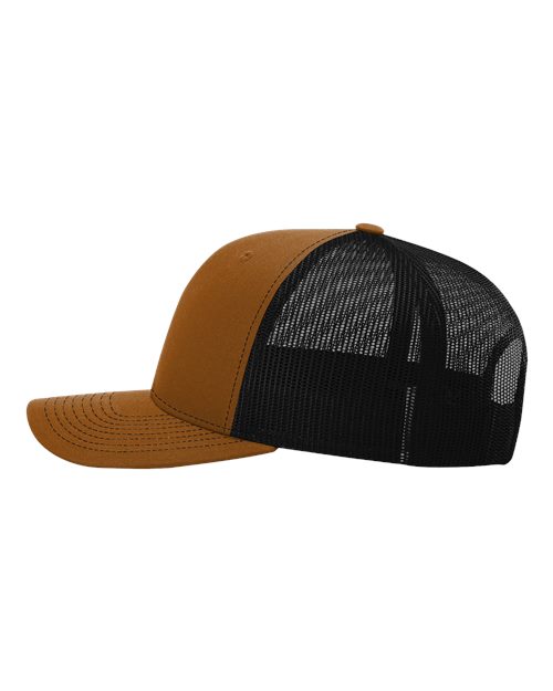 Richardson 112 Snapback Trucker Cap #color_Carmel/ Black
