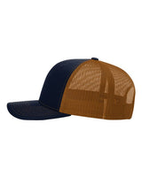 Richardson 112 Snapback Trucker Cap #color_Navy/ Carmel