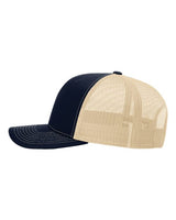 Richardson 112 Snapback Trucker Cap #color_Navy/ Khaki