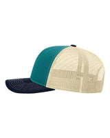 Richardson 112 Snapback Trucker Cap #color_Blue Teal/ Birch/ Navy