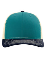 Richardson 112 Snapback Trucker Cap #color_Blue Teal/ Birch/ Navy