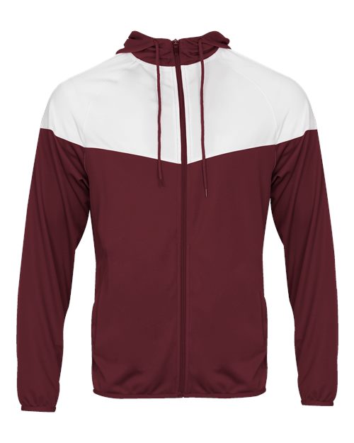 Badger 7722 Spirit Outer-Core Jacket #color_Maroon/ White