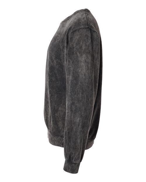Dyenomite 845MW Premium Fleece Mineral Wash Crewneck Sweatshirt #color_Black Mineral Wash