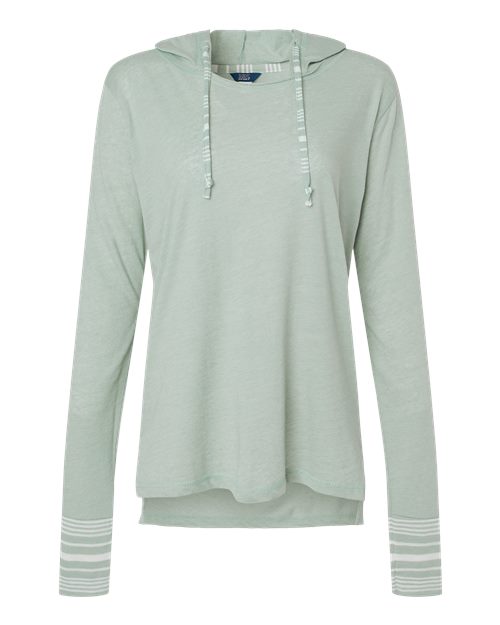 MV Sport W19439 Women's Heathered Jersey Hooded Tunic #color_Greenstone