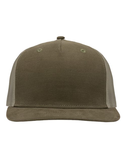 Sportsman SP1550 Modern Five-Panel Trucker Fit Cap #color_Dark Olive Green/ Khaki