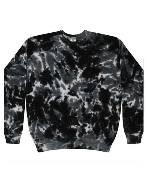 Colortone 8100 Tie-Dyed Fleece Crewneck Sweatshirt #color_Multi Black