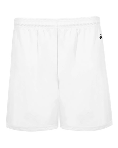 "Badger 4146 B-Core 5" Pocketed Shorts #color_White"