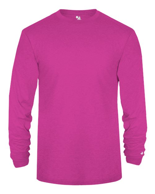 Badger 4944 Triblend Performance Long Sleeve T-Shirt #color_Hot Pink Heather