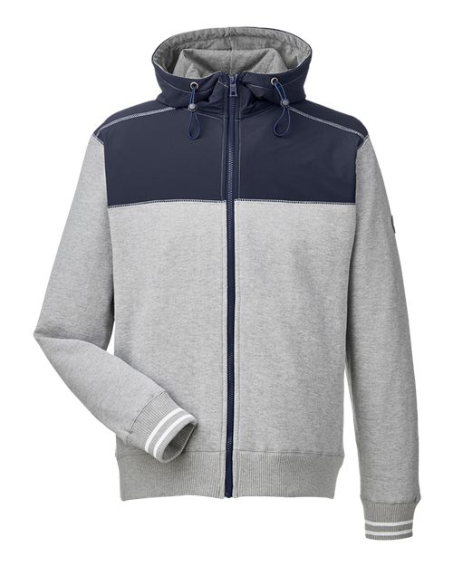 Nautica N17582 Men's Navigator Full-Zip Jacket #color_OXFORD/ NAT NVY
