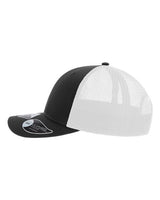 Atlantis Headwear ZION Sustainable Five-Panel Trucker Cap #color_Black/ White