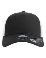 Atlantis Headwear ZION Sustainable Five-Panel Trucker Cap #color_Black/ White