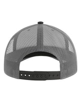 Atlantis Headwear ZION Sustainable Five-Panel Trucker Cap #color_Black/ Dark Grey