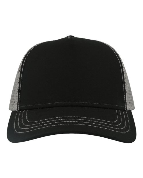 Atlantis Headwear RAPPER Sustainable Canvas Cap #color_Black/ Grey