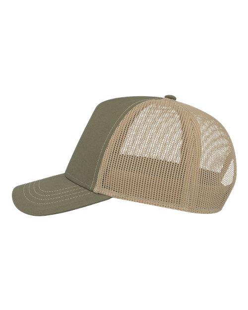 Atlantis Headwear RAPPER Sustainable Canvas Cap #color_Olive Green/ Khaki