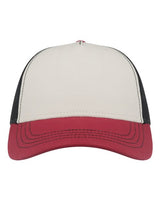 Atlantis Headwear RAPPER Sustainable Canvas Cap #color_White/ Burgundy/ Black