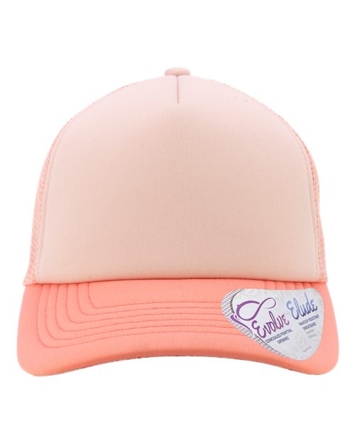 Infinity Her ROSIE Women's Foam Trucker Cap #color_Dusty Pink/ Pink/ Peachy Pink/ Butterfly