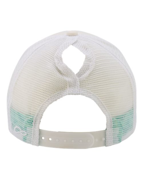 Infinity Her ROSIE Women's Foam Trucker Cap #color_Ivory/ Jade/ White/ Swirl