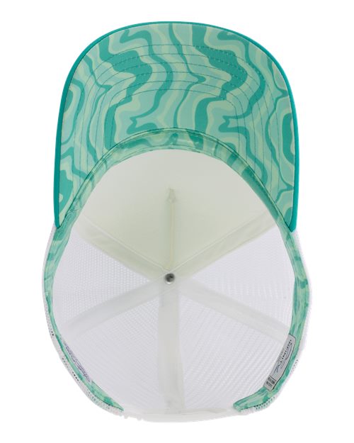 Infinity Her ROSIE Women's Foam Trucker Cap #color_Ivory/ Jade/ White/ Swirl