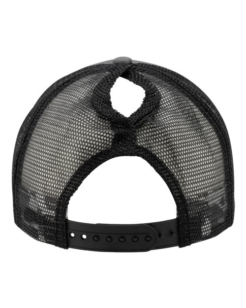 Infinity Her ROSIE Women's Foam Trucker Cap #color_Slate/ Black/ Black/ Cow