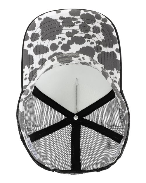 Infinity Her ROSIE Women's Foam Trucker Cap #color_Slate/ Black/ Black/ Cow