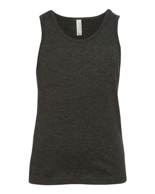 Bella + Canvas 3480Y Youth Jersey Tank #color_DK GREY HEATHER
