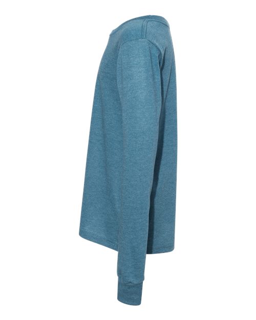 Bella + Canvas 3501Y Youth Jersey Long-Sleeve T-Shirt #color_HEATHR DEEP TEAL