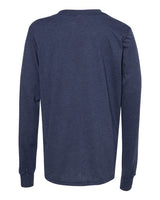 Bella + Canvas 3501Y Youth Jersey Long-Sleeve T-Shirt #color_HEATHER NAVY