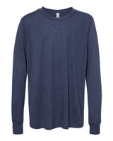 Bella + Canvas 3501Y Youth Jersey Long-Sleeve T-Shirt #color_HEATHER NAVY