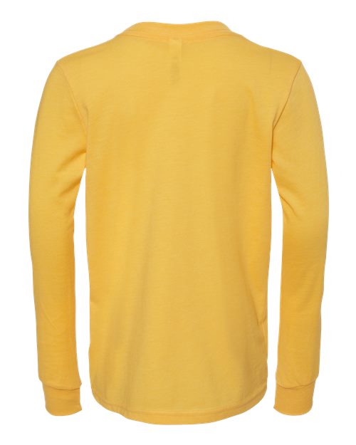 Bella + Canvas 3501Y Youth Jersey Long-Sleeve T-Shirt #color_HTHR YELLOW GOLD
