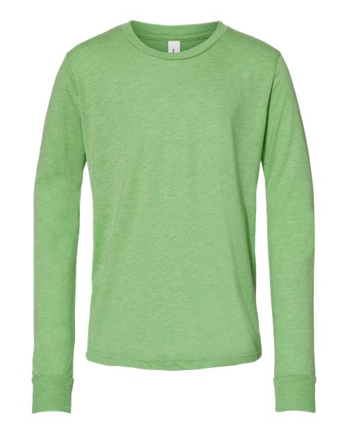 Bella + Canvas 3501Y Youth Jersey Long-Sleeve T-Shirt #color_GREEN TRIBLEND
