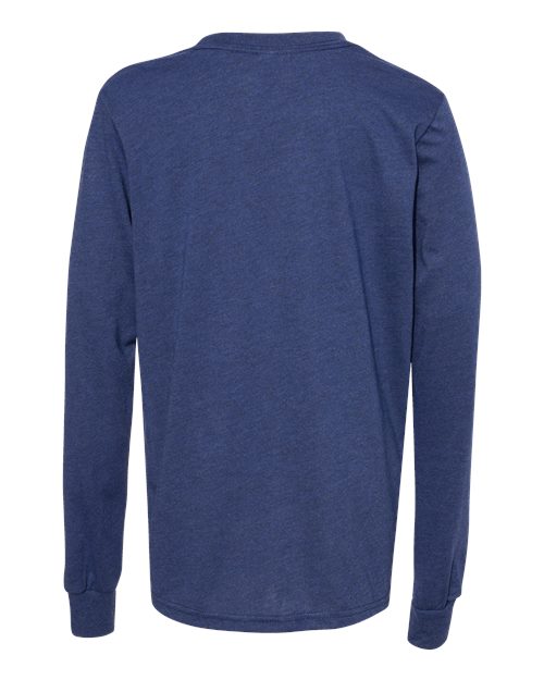 Bella + Canvas 3501Y Youth Jersey Long-Sleeve T-Shirt #color_NAVY TRIBLEND