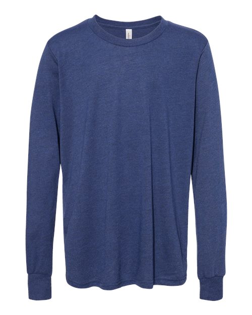 Bella + Canvas 3501Y Youth Jersey Long-Sleeve T-Shirt #color_NAVY TRIBLEND