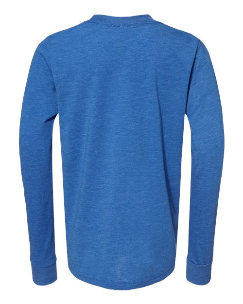Bella + Canvas 3501Y Youth Jersey Long-Sleeve T-Shirt #color_TR ROYAL TRIBLND