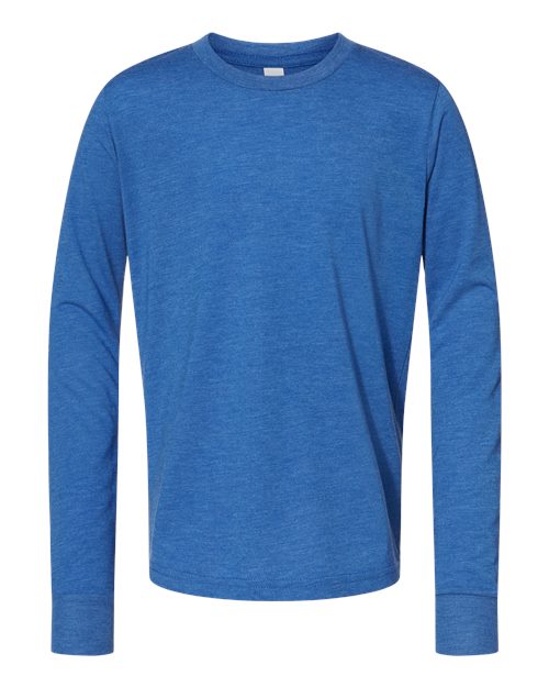 Bella + Canvas 3501Y Youth Jersey Long-Sleeve T-Shirt #color_TR ROYAL TRIBLND