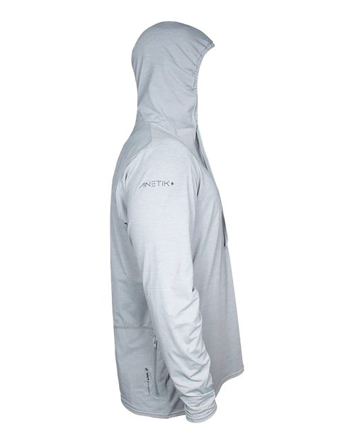 ANETIK MVLPRH8 Low Pro Tech Hooded Long Sleeve T-Shirt #color_Alloy Heathered