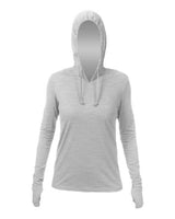 ANETIK WSBRZH0 Women's Breeze Tech Hooded Long Sleeve T-Shirt #color_Alloy Heathered