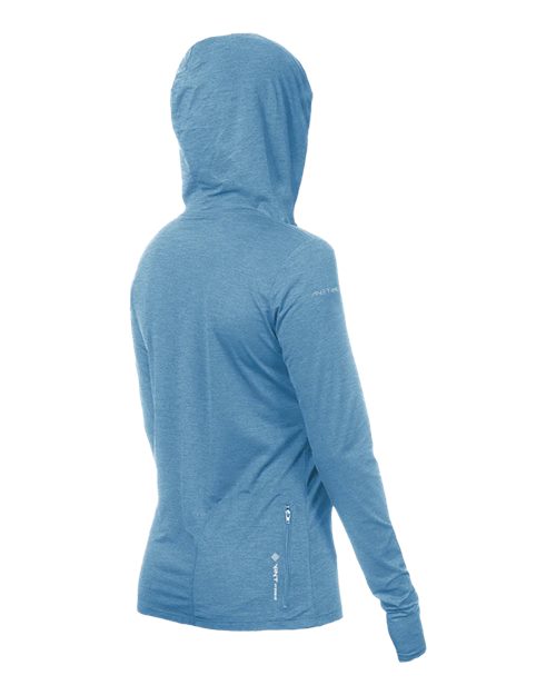 ANETIK WSBRZH0 Women's Breeze Tech Hooded Long Sleeve T-Shirt #color_Bahama Heathered