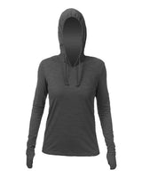 ANETIK WSBRZH0 Women's Breeze Tech Hooded Long Sleeve T-Shirt #color_Charcoal Heathered