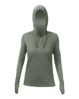 ANETIK WSBRZH0 Women's Breeze Tech Hooded Long Sleeve T-Shirt #color_Dark Olive Heathered