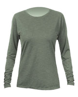 ANETIK WSBRZL0 Women's Breeze Tech Long Sleeve T-Shirt #color_Dark Olive Heathered