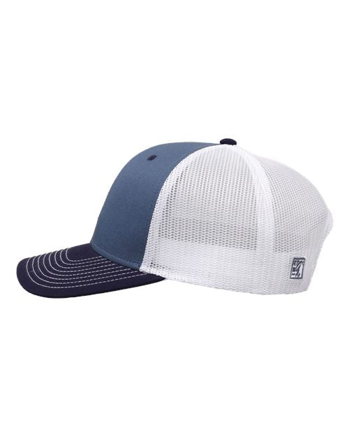 The Game GB452E Everyday Trucker Cap #color_Marine Blue/ Navy/ White