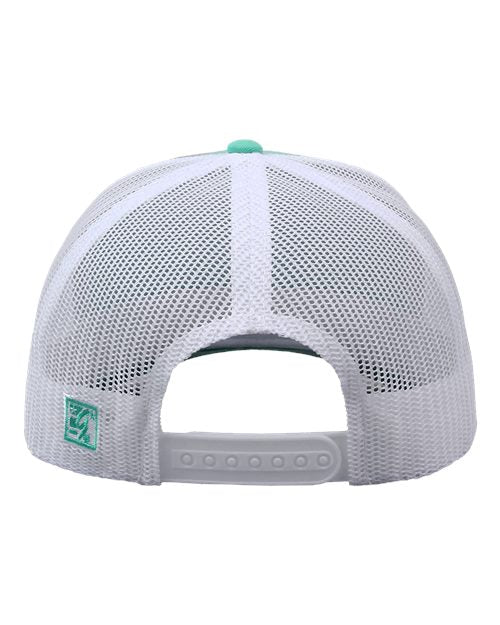 The Game GB452E Everyday Trucker Cap #color_Oasis Green/ White