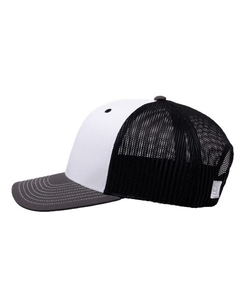 The Game GB452E Everyday Trucker Cap #color_White/ Charcoal/ Black