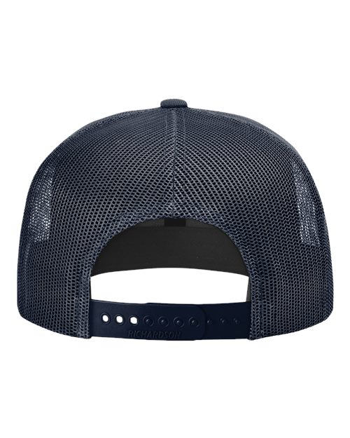 Richardson 511 Wool Blend Flat Bill Trucker Cap #color_Navy/ Navy